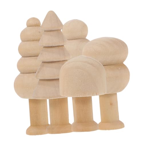 Abaodam 5 Stück Hölzerne Heimspielzeug weihnachtsferien liefert leerer Weihnachtsbaum Naturholzfiguren Baumpilze unlackiertes Holz Holzleute Weihnachtsbaum-Modell Lotusbaum von Abaodam