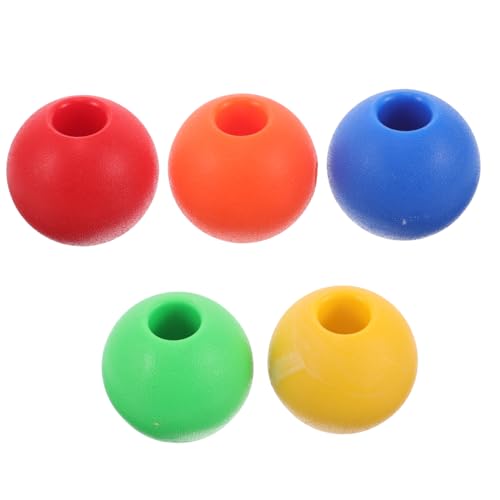 Abaodam 5 Stück Kletterseil Zum Fangen des Balls Angelschnur Stopperperlen Salzwasserperlen Mit Großem Loch Perlen Mit Breitem Loch Farbige Perlen Große Holzperlen Kabelstopper Große von Abaodam