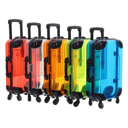Abaodam 5 Stück Spielkoffer Rollenkoffer Trolley Mini Gepäck Simulation Spielzeugbehälter Mini Koffer Trolley Abaodam 5 Stück Spielkoffer Rollenkoffer Trolley Mini Gepäck Simulation Spielzeugbehälter Mini Koffer Trolley von Abaodam