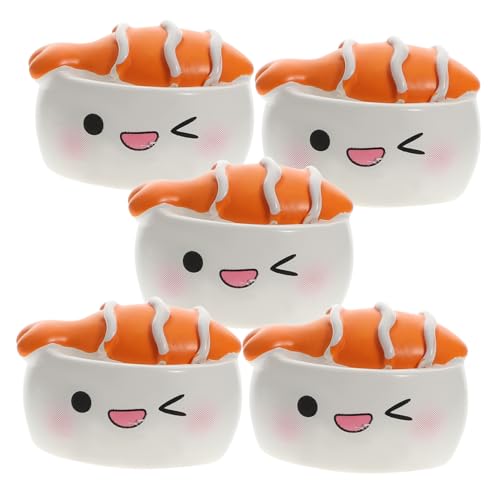 Abaodam 5 Stück Teiliges Landschafts Ornament aus Hochwertigem Harz Kreatives Cartoon Sushi Dekor Langlebige Tischdekoration Handgefertigte DIY Accessoires für Micro Landschaften von Abaodam