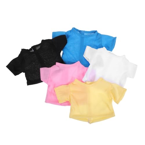 Abaodam 5 Stück Teiliges Tier-t-Shirts Kurzarm in Einfarbig für Puppen Weiche Bequeme Kleidung für Kuscheltiere Modische Accessoires zur Doll-kleiderschrank-ergänzung von Abaodam