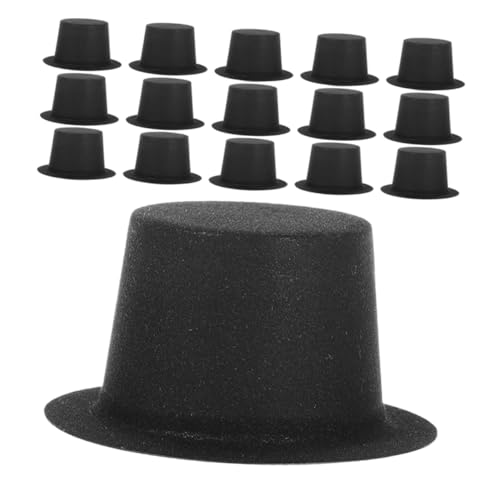 Abaodam 50 Stück Mini-Hüte aus schwarzem Filz für Weihnachtsdekoration, Partyhüte für Schneemann, Puppen, DIY Handwerk und festliche Heimdekoration von Abaodam