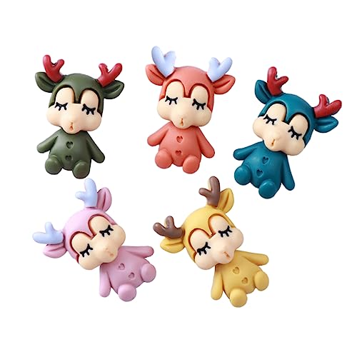 Abaodam 50stücke Cartoon Elk Bunte Resin-Dekorationen Für Niedliche Hängedekoration Für Bastelprojekte Für Zuhause Taschen Und von Abaodam