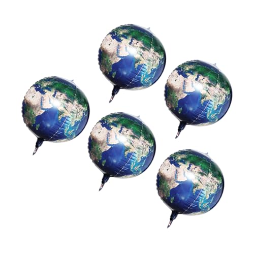 Abaodam 5Stücke Erdkugel Luftballons Runde Aluminiumfolien Partyballons für Reisen Langlebige Deko für Geburtstagsfeiern Hochzeiten und Kinderpartys Kreative und Sichere von Abaodam