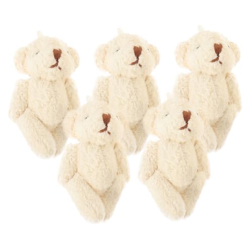 Abaodam 5Stücke Mini Bärenpuppe zum Selbermachen für DIY Kleidung Dekoration und Accessoires Kunsthandwerk für Mützen Schals und Rucksäcke von Abaodam