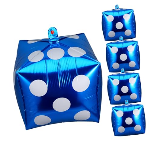 Abaodam 5pcs Würfel Ballon Luftballons Für Poolpartys Geburtstagsballons Hintergrund Folienwürfelballons Würfeldekorationen Brettspiel-ballons Große Luftballons Aluminiumfolie Blue Abaodam 5pcs Würfel Ballon Luftballons Für Poolpartys Geburtstagsballons Hintergrund Folienwürfelballons Würfeldekorationen Brettspiel-ballons Große Luftballons Aluminiumfolie Blue von Abaodam