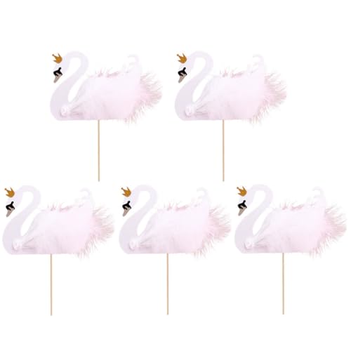 Abaodam 5 Stücke Schwan Kuchen Dekorationen Kuchen Picks Topper Für Hochzeit Engagement Abaodam 5 Stücke Schwan Kuchen Dekorationen Kuchen Picks Topper Für Hochzeit Engagement von Abaodam