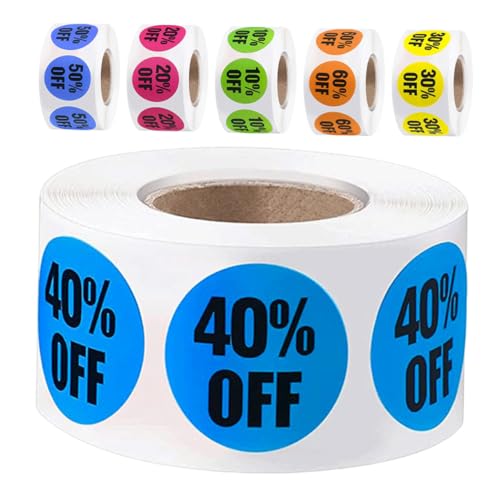 Abaodam 6 Rollen Mit 3000 Stück Lagerabverkaufsetiketten Für Den Einzelhandel Flügelaufkleber Verkaufsschilder Für Den Einzelhandel Verkaufsaufkleber Coupon Organizer Ordner von Abaodam