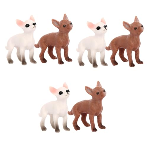 Abaodam 6 STK Chihuahua-Modell Spielen Hundeschmuck Kognitive Hundemodelle Spielzeug für Kinder kinderspielzeug Statue realistisches Tiermodell Mini-Hundefigur Spielzeug Miniatur Kind Hund von Abaodam
