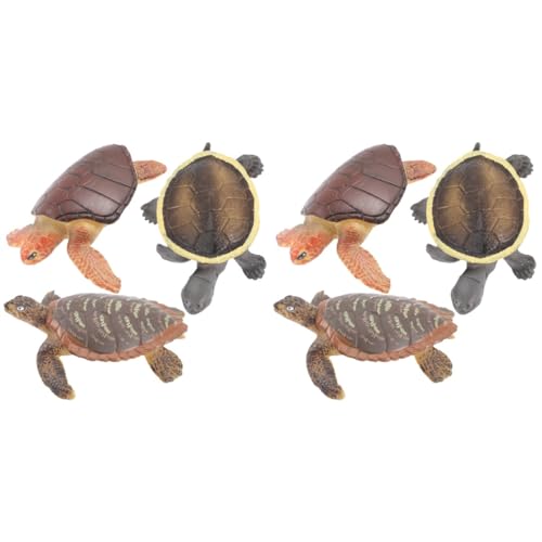 Abaodam 6 STK Schildkröten-Modell Puzzle-Spielzeug Tischminiaturen Spielzeug-schildkröten-Figur Desktop-Spielzeug Krabbelspielzeug Lernspielzeug Reptilien Tier Ornamente Plastik Ozean Kind von Abaodam