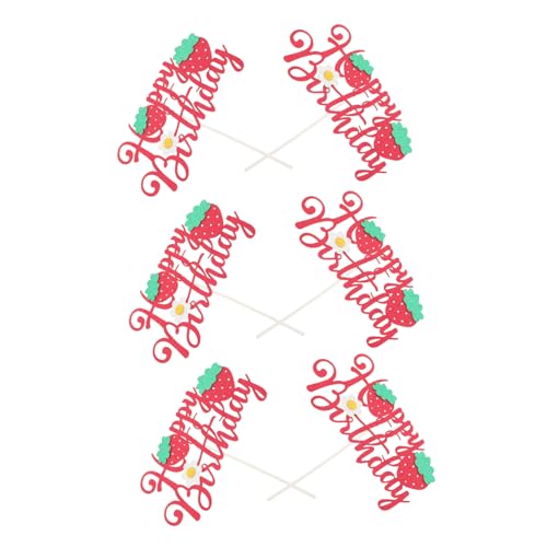 Abaodam 6 Stück 6-teiliges Erdbeer Cake Topper mit Glitzer Wiederverwendbare Tortendeko für Obstthemen-Party Erdbeer-Dessert Tischdeko Vielseitige Geburtstagsfeier Dekoration für Mädchen Abaodam 6 Stück 6-teiliges Erdbeer Cake Topper mit Glitzer Wiederverwendbare Tortendeko für Obstthemen-Party Erdbeer-Dessert Tischdeko Vielseitige Geburtstagsfeier Dekoration für Mädchen von Abaodam