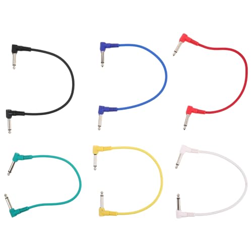 Abaodam 6 Stück Gitarren Patchkabel mit Gummiüberzug Stecker für Gitarre und Bass für und Effektpedale Geräuscharm und Langlebig von Abaodam