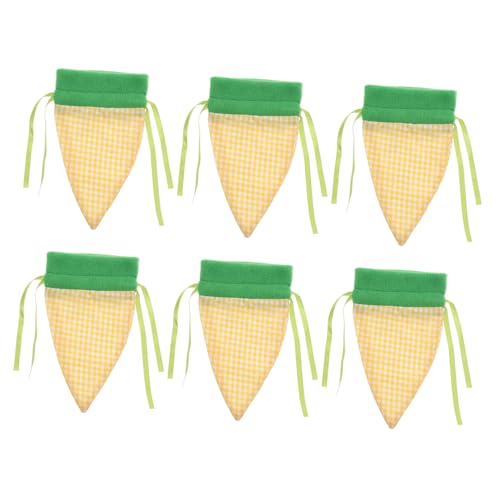 Abaodam 6 Stück Karottenbündeltasche Karotten-leckerli-beutel Besteckhalter Aus Filz Ostern-karotten-kordelzugbeutel Ostertaschen Aus Filz -goodie-bags Osterpartyzubehör Plüschstoffe von Abaodam