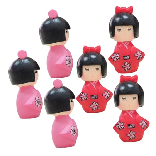 Abaodam 6 Stück Kimono-Puppe Desktop japanische Puppe traditionelle japanische Kimonopuppe Mini japanische Puppe Desktop-Dekoration traditionelle japanische Puppe Wohnkultur Puppe PVC von Abaodam