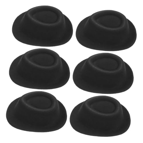 Abaodam 6 Stück Mini-jazzhut Rosa Party Kleine Hüte Für Puppen Mall-hut Austauschbare Minihüte Dekorative Miniaturhüte Austauschbare Puppenhüte Stoff Black von Abaodam