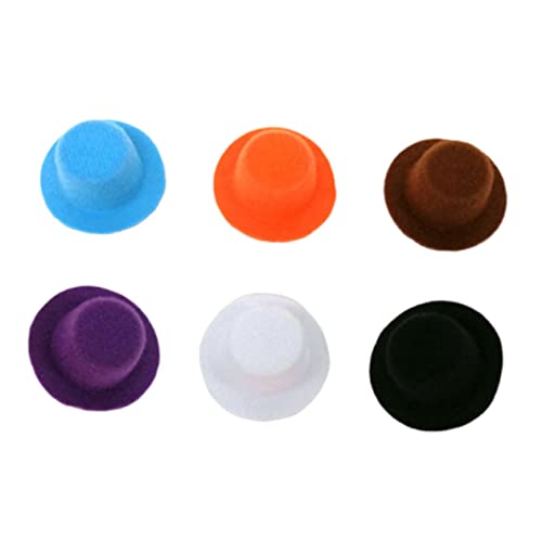 Abaodam 6 Stück Miniatur Filzhüte Puppenhut Modell Plüsch Herrenhut für Mini Bastelhut für Puppenhaus Dekoration und DIY Accessoires Bunte Farben Zufällig Zufällige Farbe Zufällige Farbe von Abaodam