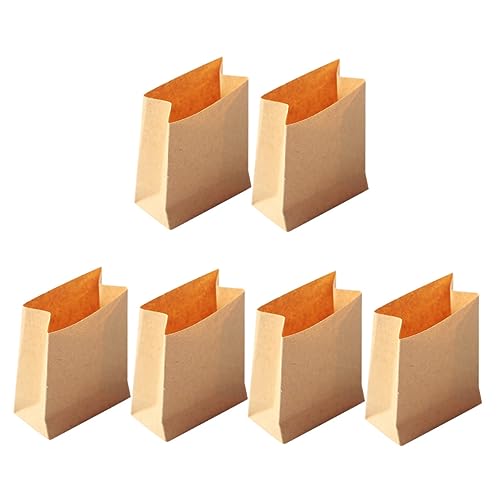 Abaodam 6St Puppenhaus-Papiertüte Lebensmittelgeschäft Mini-Kraftbeutel Miniatur Brot-Kit Modelle Verpackungstüten aus Papier Mini-Papiertüte Keks Backbeutel schmücken Packsack Requisiten von Abaodam