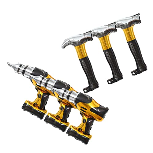 Abaodam 6 Stücke Bau Reparatur Werkzeuge Party Luftballons Geburtstag Dekoration für Jungen Aluminiumfolie Ballons mit Werkzeug Design für Geburtstagsfeiern und Bau Themenpartys von Abaodam
