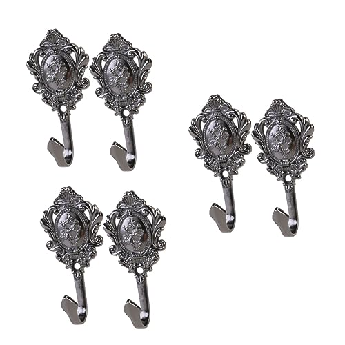 Abaodam 6 Stück Vorhang-Wand-Hakenhalter Raffhalter Haken Schwarze Vorhänge Vintage-Vorhang-Raffhalter Rosen-Vorhanghaken Gebürstetes Nickel Wandspiegel Fensterrollos Für von Abaodam