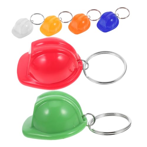 Abaodam 6 x Bauhut-Schlüsselanhänger, Partyzubehör, Mini-Bauhut, Mini-Hartschalenhut, Miniatur-Bauhut, Schlüsselanhänger, Zubehör, Großplastik von Abaodam