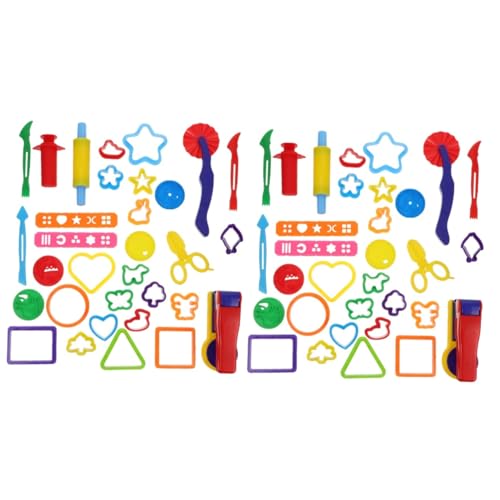 Abaodam 64 STK Farbiges Schlamm Werkzeug Modellierwerkzeuge aus Ton Zubehör Knete Spielzeuge handgefertigte Plastilinformen Lernspielzeug für Kinder Quadrat gefärbter Ton Nudel Schimmel von Abaodam