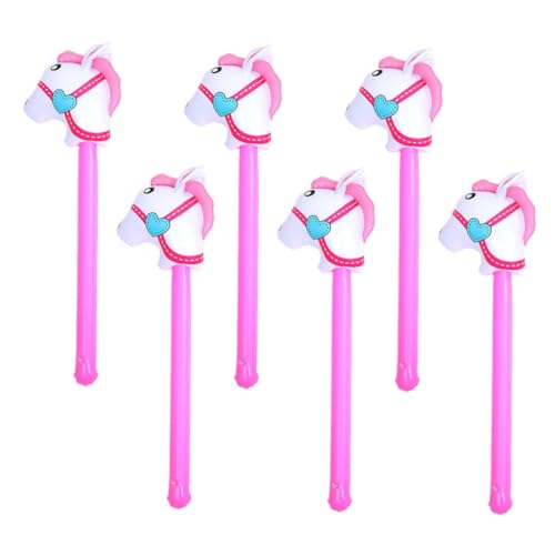 Abaodam 6stücke Aufblasbarer Pferdekopf-stick Für Junge Mädchen Bunte Party-dekoration Für Pferde-motto-feiern Luftballon-spielzeug Für Kreative Aktivitäten Und Unvergessliche von Abaodam