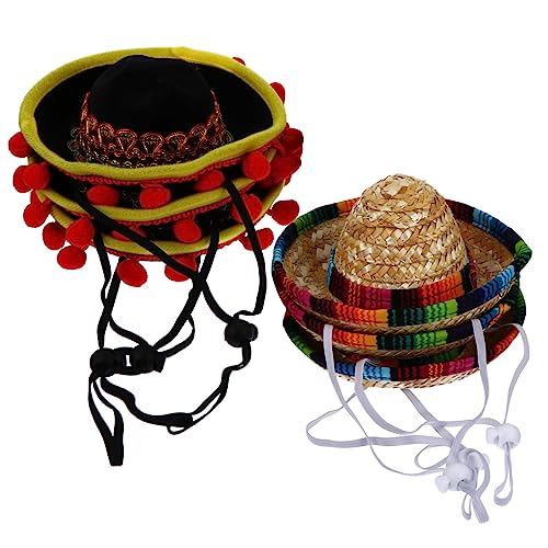 Abaodam 6st Mexikanischer Hut Fiesta-party-sombrero-hüte Luau-hut La Hüte Für Frauen Fiesta-partyzubehör Mexikanischer Palmenhut Cinco De Mayo-hüte Fräulein Polyester Haustier Stirnband von Abaodam