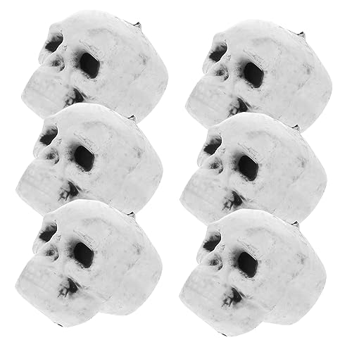 Abaodam 6stücke Miniatur Schädel Deko Realistische Skelett Köpfe Für Halloween Party Tischdekoration Und Gruselige Atmosphäre Leicht Und Praktisch Hochwertige Kunststoffverarbeitung von Abaodam