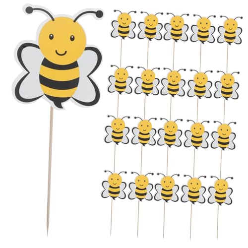 Abaodam 72 Stück Teiliges Bienen-cupcake-dekorationsset Stabile Papiertopper Kinderfreundlich Einfach zu Verwenden für Geburtstagspartys Babypartys und Bienen-mottopartys von Abaodam