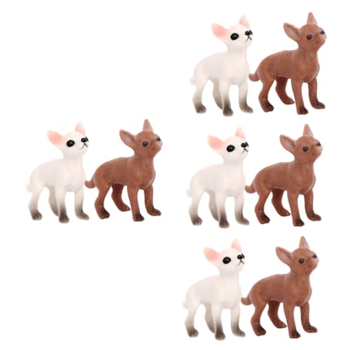 Abaodam 8 STK Chihuahua-Modell Spielen Kognitive Modelle für Kinderhunde Hundeschmuck Spielzeug für Kinder kinderspielzeug Statue lebensechte Hundefigur Hundedekoration für Kinder Hündchen von Abaodam