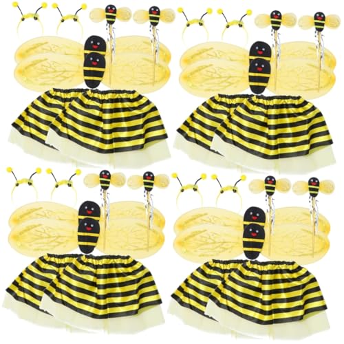 Abaodam 8 Sets Kleine Biene Requisiten Make-Up Stirnbänder Performance Kleidung Cosplay Party Bienenflügel Bienenhaarbänder Cosplay Bienenflügel Biene Cosplay Stirnband Kinderanzug von Abaodam