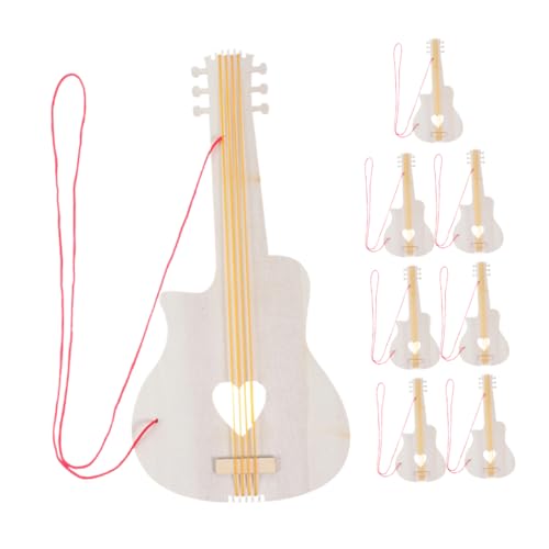 Abaodam 8 Stück Teiliges Holz Gitarren für Natürliche Unbehandelte Gitarrenformen zum Bemalen und Basteln Sicheres Holzspielzeug für DIY Graffiti Kreatives Lernspielzeug für Musik und von Abaodam