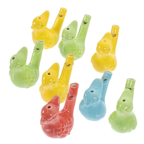 Abaodam 8 Stück Teiliges Keramische Wasservogelpfeifen Kleine Bunte Vogelspielzeug Pfeifen Lustige Trillerpfeifen für Handgestimmte Musikinstrumente für Schule Party und Reisen von Abaodam