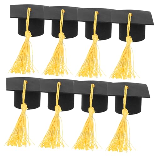 Abaodam 8 Stück Teiliges Mini Abschlussmützen mit Gelben Quasten Graduation Cupcake Topper für Partydekorationen Stabile Tortendeko und Foto Requisiten für Abschlussfeier Abaodam 8 Stück Teiliges Mini Abschlussmützen mit Gelben Quasten Graduation Cupcake Topper für Partydekorationen Stabile Tortendeko und Foto Requisiten für Abschlussfeier von Abaodam