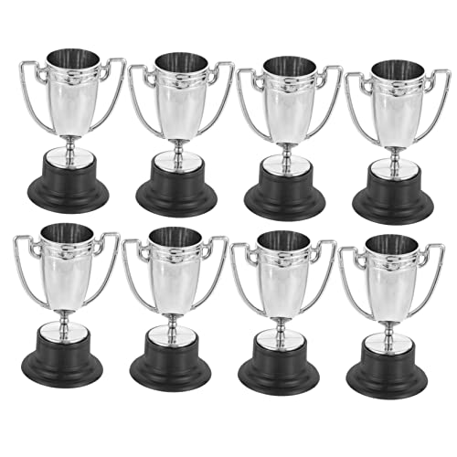 Abaodam 8 Stück Teiliges Mini Trophäen für Dekorative Auszeichnungen für Spiele Wettbewerbe und Partys Hochwertige Plastik Trophäen Silber und Gold für Belohnungen und Wiederverwendbar von Abaodam