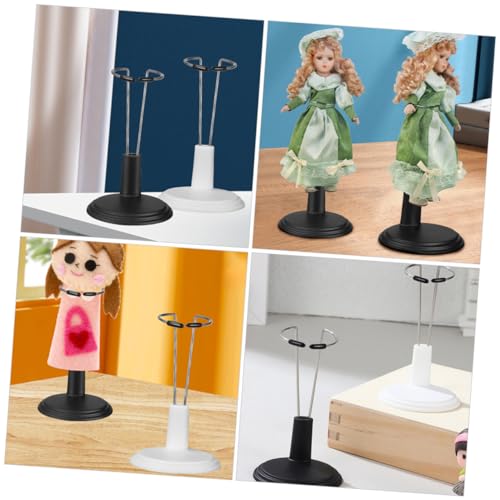 Abaodam 8 Stück Teiliges Puppenständer Stabile Doll Rack Stützen Schwarz und Weiß Vertikaler Puppenhalter für Einfache Ausstellung und Platzsparende Aufbewahrung von Abaodam