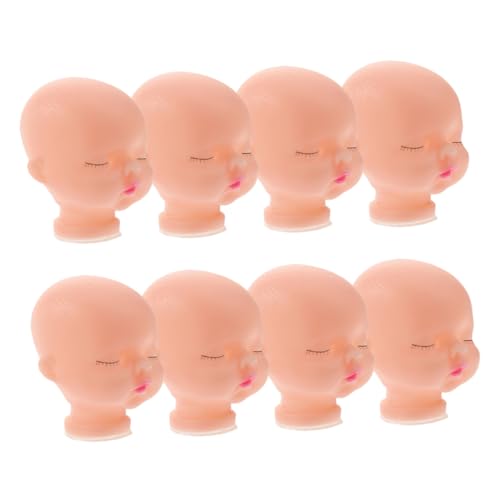 Abaodam 8 Stück Teiliges Weicher Vinyl Puppenköpfe zum Basteln Doll Keychain Parts Sicheres Material für DIY Puppen für Strick und Schlüsselanhängerprojekte von Abaodam