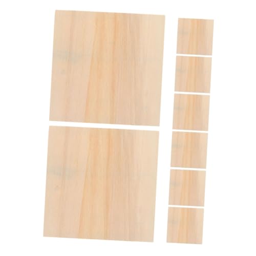 Abaodam 8 Stück bilderrahmen aus holz Holzbretter holz selber machen Balsa leere Schilder für das Handwerk Holzschild leer Blanko-Holzschilder zum Basteln Handwerk Holz Khaki von Abaodam