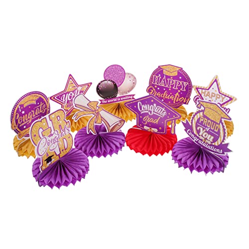 Abaodam 9St Abschluss-Waben-Ornament Ballongirlande Abschluss Tischdekoration Kulissenvorhang abschluss Party partydekoration Abschluss Mittelstücke Abschluss Versorgung Papier Violett Abaodam 9St Abschluss-Waben-Ornament Ballongirlande Abschluss Tischdekoration Kulissenvorhang abschluss Party partydekoration Abschluss Mittelstücke Abschluss Versorgung Papier Violett von Abaodam
