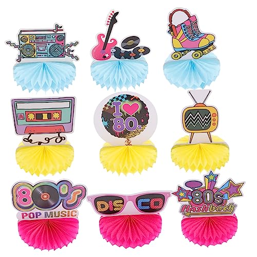 Abaodam 9St der 80er Jahre Tischdekorationen Lets Party Leuchtreklame 90er Waben-Mittelstücke hochzeitsdeko hochzeitsdeco Partygeschenke 80er Dekorationen für Partys Papier Colorful Abaodam 9St der 80er Jahre Tischdekorationen Lets Party Leuchtreklame 90er Waben-Mittelstücke hochzeitsdeko hochzeitsdeco Partygeschenke 80er Dekorationen für Partys Papier Colorful von Abaodam