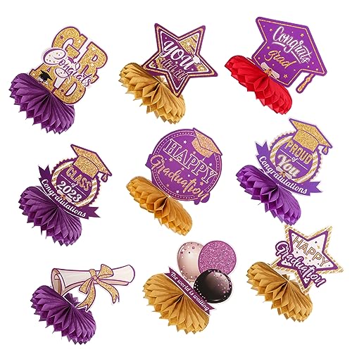 Abaodam 9Stücke Teiliges Abschlussdekor aus Wabenkugeln für Graduation Party Tischdeko und Mittelstücke Langlebig und Farbenfroh für Feierliche Anlässe und Foto Requisiten Abaodam 9Stücke Teiliges Abschlussdekor aus Wabenkugeln für Graduation Party Tischdeko und Mittelstücke Langlebig und Farbenfroh für Feierliche Anlässe und Foto Requisiten von Abaodam