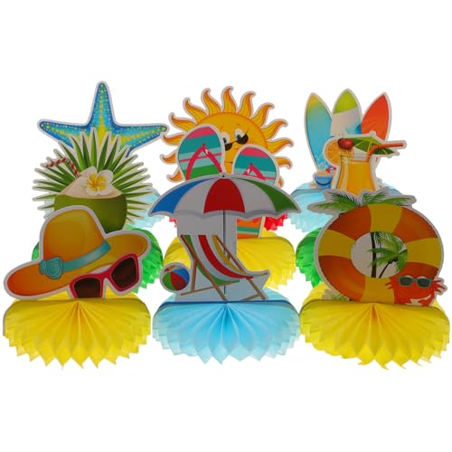 Abaodam 9 Stücke Strand Party Dekorationen Hawaii Waben Ornamente Papier Handwerk Schmücken von Abaodam