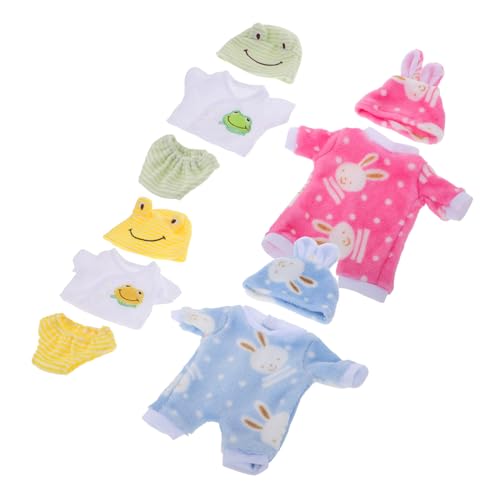Abaodam Babypuppen Kleidung 12 Zoll für Mädchen Weicher Häschen Overall Einfaches Anziehen Vielfältige Puppenoutfits Kompatibel mit Amerikanischen Puppen von Abaodam