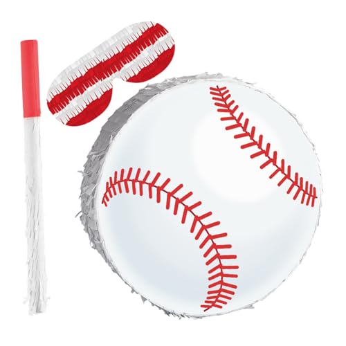 Abaodam Baseball Pinata mit Augenbinde und Schläger Langlebige Papp-konstruktion mit Buntem Krepppapier Einfach zu Befüllen und Aufzuhängen als Sport-partydeko für Jungen Geburtstagsfeier Abaodam Baseball Pinata mit Augenbinde und Schläger Langlebige Papp-konstruktion mit Buntem Krepppapier Einfach zu Befüllen und Aufzuhängen als Sport-partydeko für Jungen Geburtstagsfeier von Abaodam