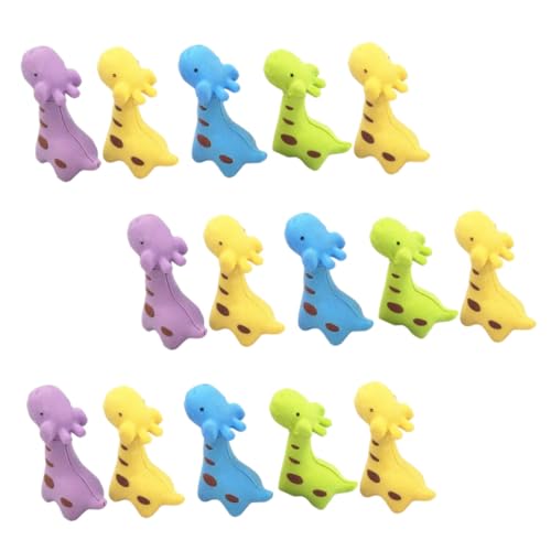 Abaodam Bunte abnehmbare Tier-Radiergummis für lustige Giraffen-Mini-Radiergummis, Kindergartenstile und Farben für Schulbedarf, 15 Stück von Abaodam