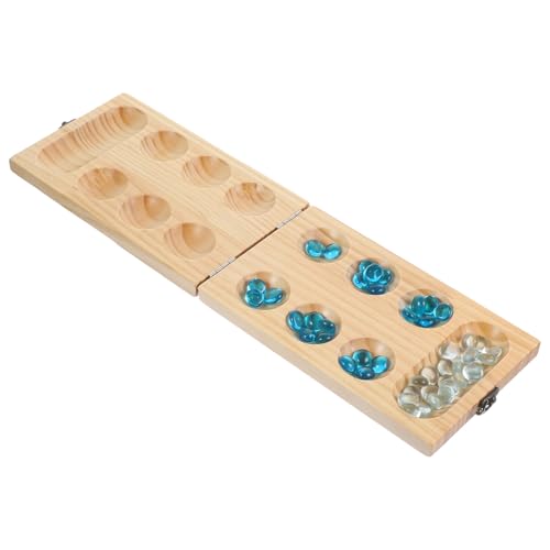 Abaodam Faltbares Mancala Holzspiel mit Edelstein perlen Kindersicheres Lernspielzeug Glatte Oberfläche Robustes Holz Platzsparend mit Schloss für Familien Partys und Zufällige Farbe von Abaodam