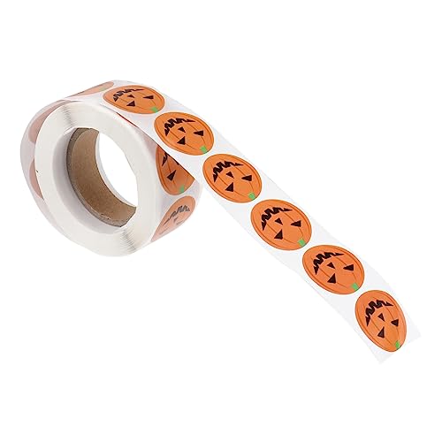 Abaodam Halloween Bodenaufkleber Geschenkanhänger Aufkleber Halloween Sticker Halloween Kürbis Sticker Halloween Klebeaufkleber Tricky Pumpkin Grimace Sticker Orange von Abaodam