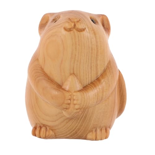 Abaodam Holzfigur Hamster Miniatur-Dekoration Aus Holz Vielseitige Tierstatue Für Zuhause Garten Kompakte Für Individuelle Gestaltung Liebevolles Design Für Jeden Anlass von Abaodam
