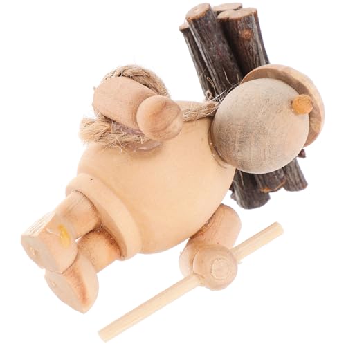 Abaodam Holzfigur Miniatur Cartoon Holzdekor Robuster Gartendeko Für Zuhause Und Desktop von Abaodam