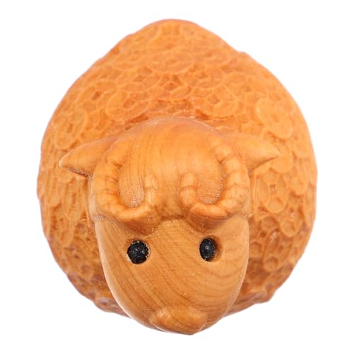 Abaodam Holzfigur Schaf Dekofigur Aus Handgeschnitztem Holz Süßes Schaf Ornament Für Ostern Garten Und Wohnraum Vielseitige Holzskulptur Für Kreative Dekoration von Abaodam